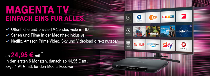 Festnetz im �berblick - MagentaZuhause ab 19,95 � - MagentaTV ab 24,95 �