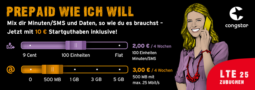 congstar - Prepaid wie ich will - Mehr Flexibilit�t geht nicht