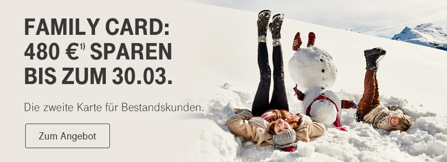 Family Card - 480 Euro Ersparnis sichern<br />
