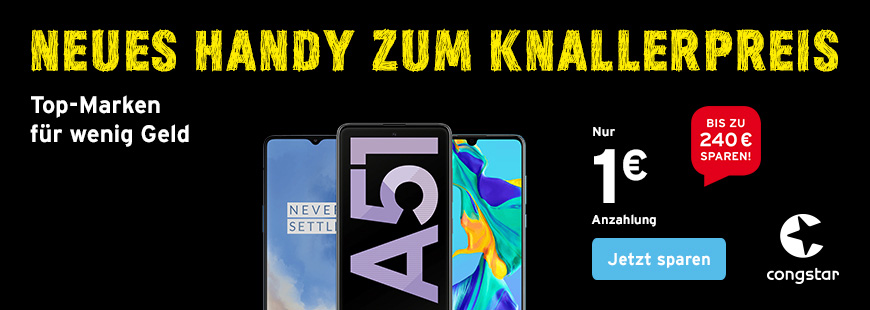 1 � Wochen bei congstar - Smartphones mit bis zu 240 � Ersparnis