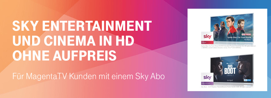 Freischaltung Cinema und Entertainment Paket f�r Sky Abo Kunden