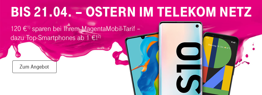 Mobilfunk Osteraktion - 120 � sparen und Top-Smartphones ab 1 �