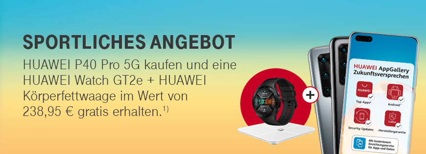 Sportliches Angebot - HUAWEI K�rperfettwaage und Watch GT sichern