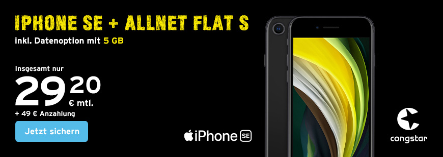 Aktion: congstar Allnet Flat S mit iPhone SE ab 49�*