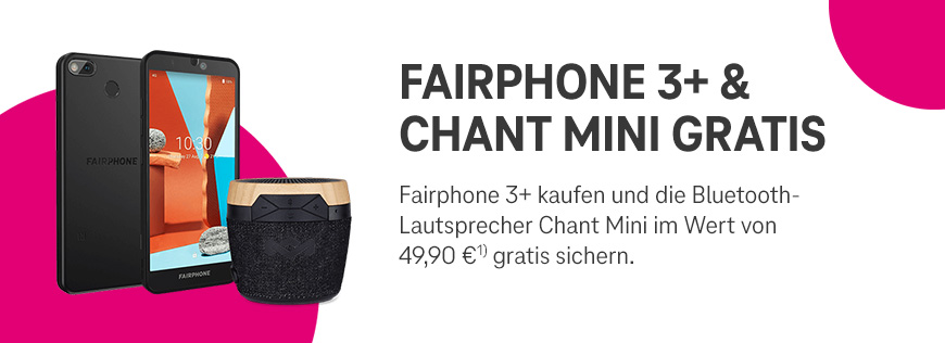 Fairphone Herstelleraktion: Fairphone 3+ zzgl. Bluetooth-Lautsprecher kostenlos�⁾