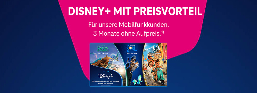 Disney+ mit Preisvorteil: 3 Monate ohne Aufpreis f�r Mobilfunkkunden
