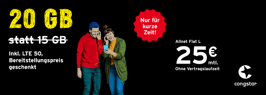congstar Allnet Flat L - Noch g�nstiger, noch schneller