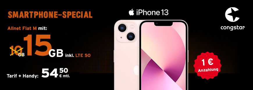 congstar Smartphone-Special � iPhone 13 + Allnet Flat M