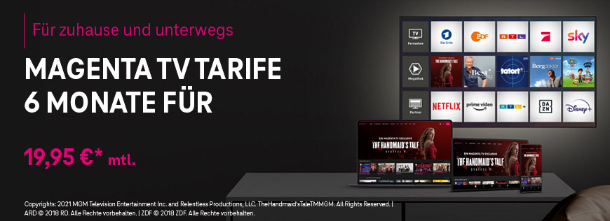 MagentaZuhause und MagentaTV: nur 19,95 � in den ersten 6 Monaten