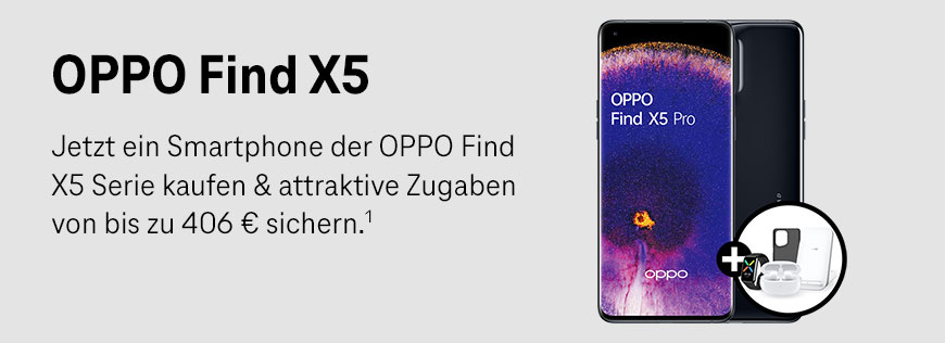 Ein neues OPPO Find X5 bestellen und kostenloses Zubeh�rset sichern