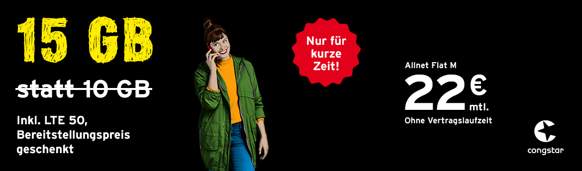 congstar Allnet Flat M - Noch g�nstiger, noch schneller
