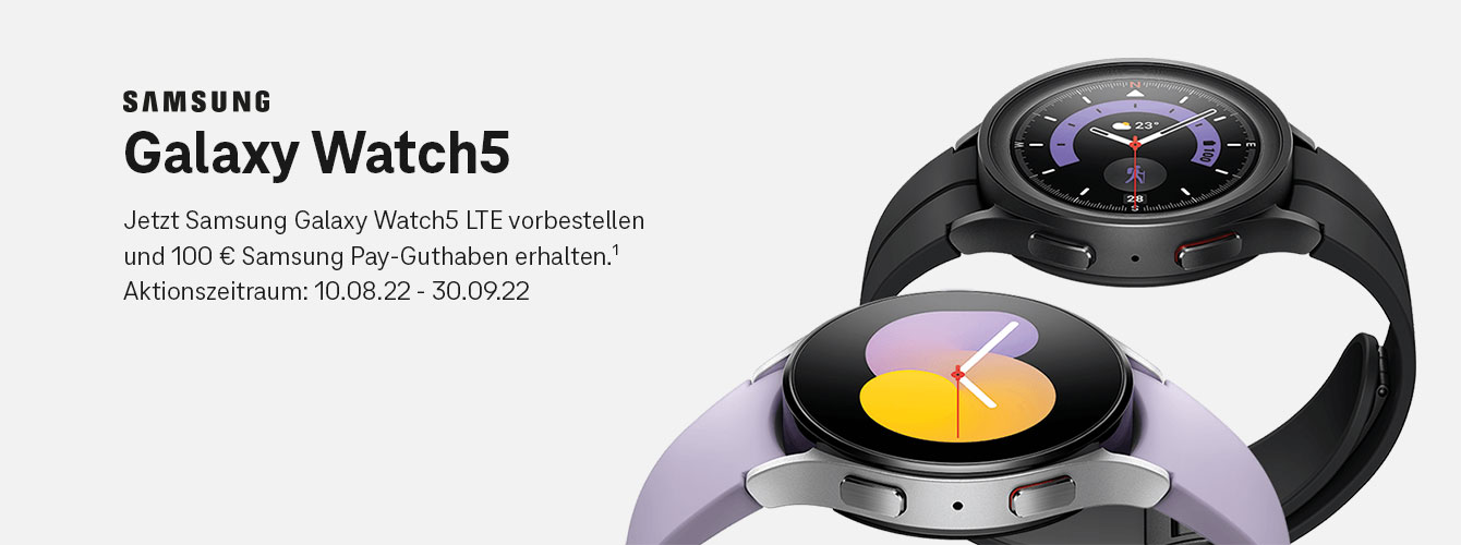 Beim Kauf einer Samsung Galaxy Watch5 � 100 � Samsung Pay-Guthaben sichern