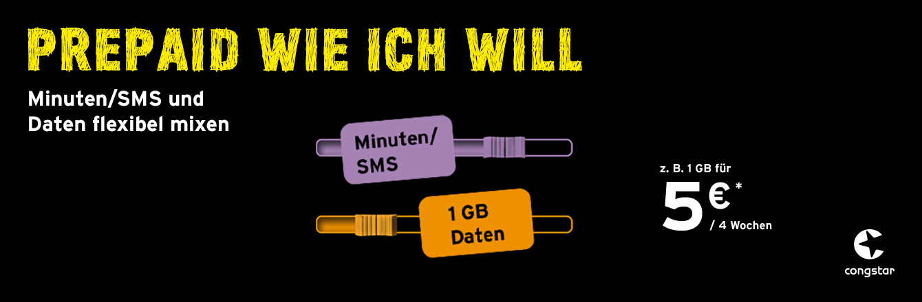 congstar - Prepaid wie ich will - Mehr Flexibilit�t geht nicht<br />

