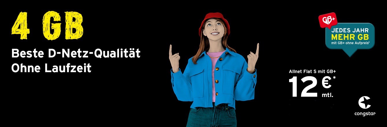 congstar Allnet Flat S � jetzt mit 4 GB Datenvolumen