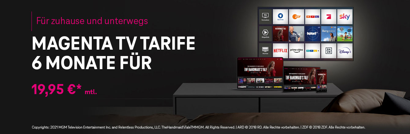 MagentaZuhause und MagentaTV: nur 19,95 � in den ersten 6 Monaten