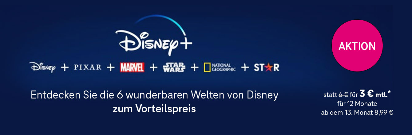 Disney+ 12 Monate lang f�r nur 3 � mtl.