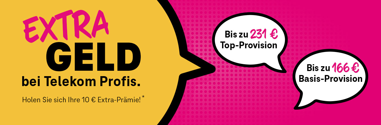 Extrageld bei Telekom Profis: Holen Sie sich Ihre 10 &euro; Extra-Pr�mie!