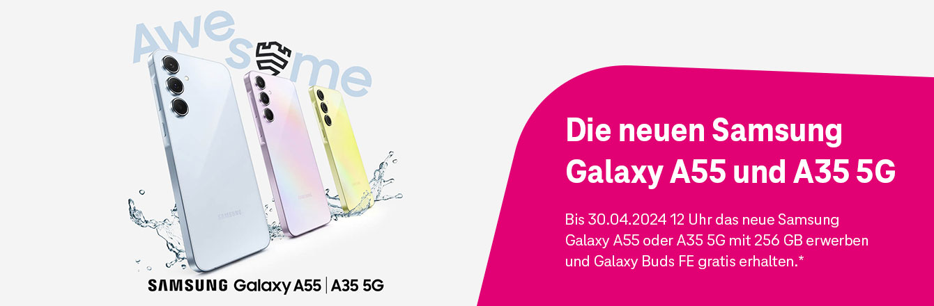 Das neue Samsung Galaxy A35 oder A55 kaufen und gratis Kopfh�rer sichern