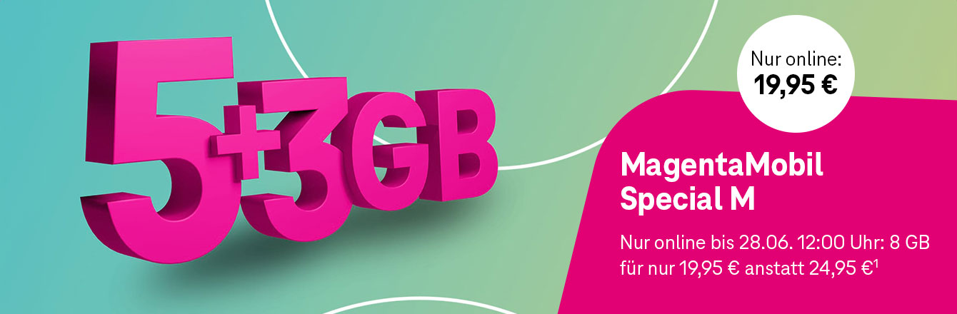5 + 3 GB bei MagentaMobil Special M f�r nur 19,95&nbsp;&euro;