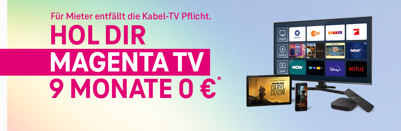 Nur noch bis 24.04.: MagentaTV 9 Monate f�r 0 &euro;