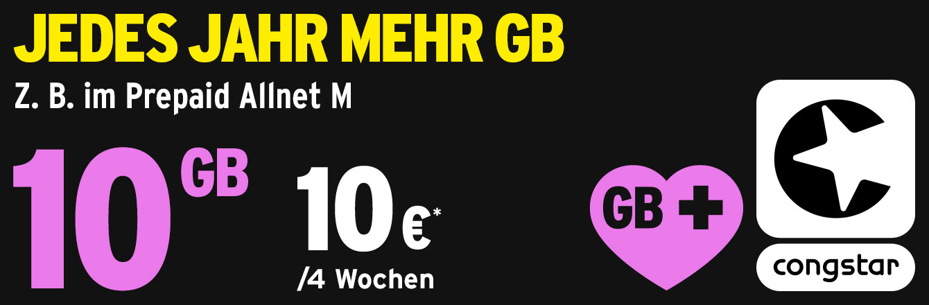 congstar Prepaid Allnet M - Aktion verl�ngert bis 15.01.2025