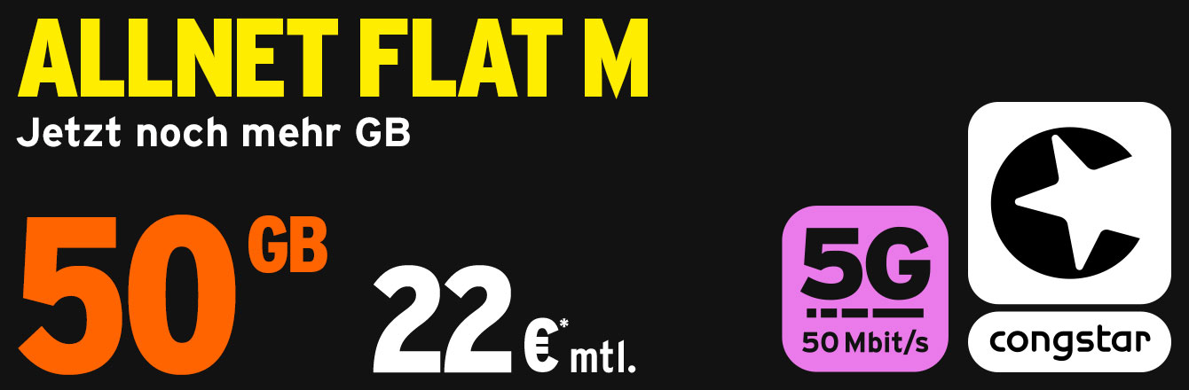 congstar: Mehr Datenvolumen zum Aktionspreis � nur bis 27.05.2025