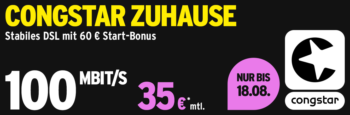 congstar Zuhause Flex: Bis zu 90 � Start-Bonus f�r Ihre Kunden