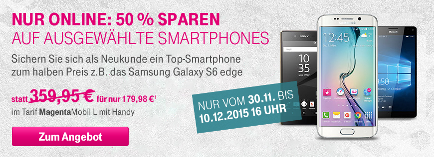 50% Rabatt bei ausgew�hlten Smartphones